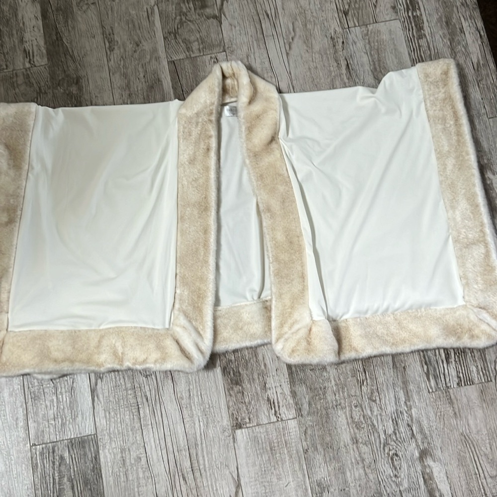 Winter white faux fur wrap
